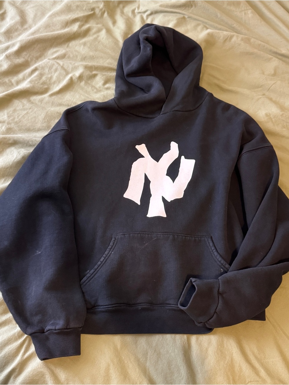 Tyrrell Winston X Akimbo Navy Hoodie with white print